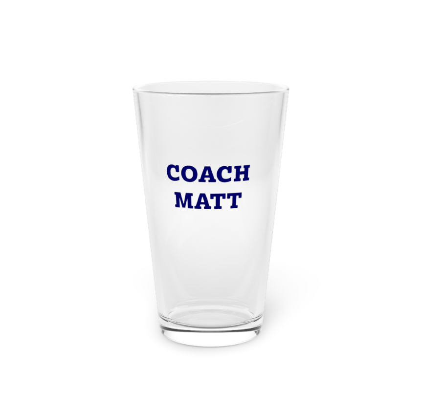 Wilton Warriors 16oz Pint Glass - Full Color Logo