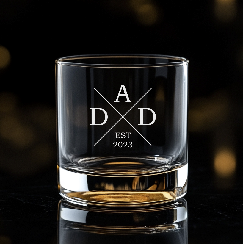 Personalized Father's Day - Rocks Glass - Engraved - Choose your design