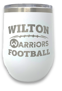 Wilton Warriors Youth Football 12oz Wine Tumbler - Choose Your Logo - Fundraiser