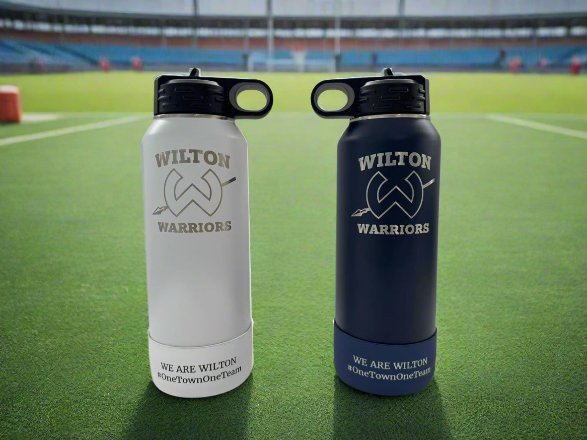 Wilton Warriors 32oz Water Bottle - Laser Engraved