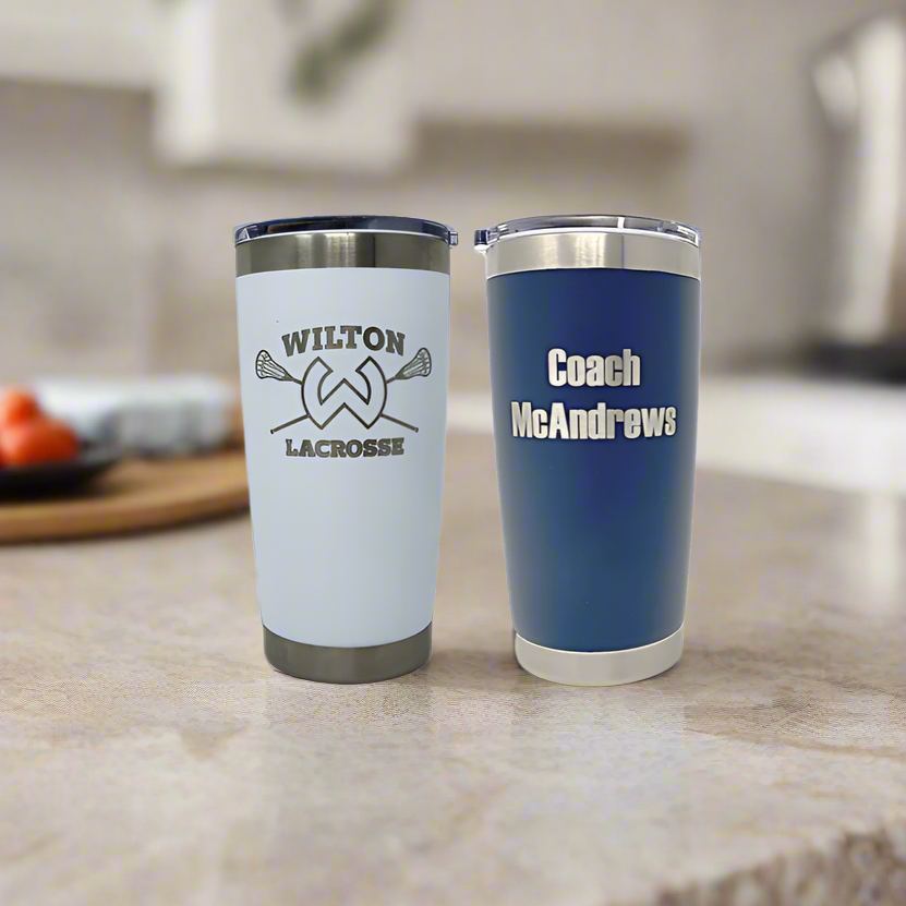 Wilton Warriors Lacrosse 20oz Drink Tumbler - Choose your logo - Fundraiser