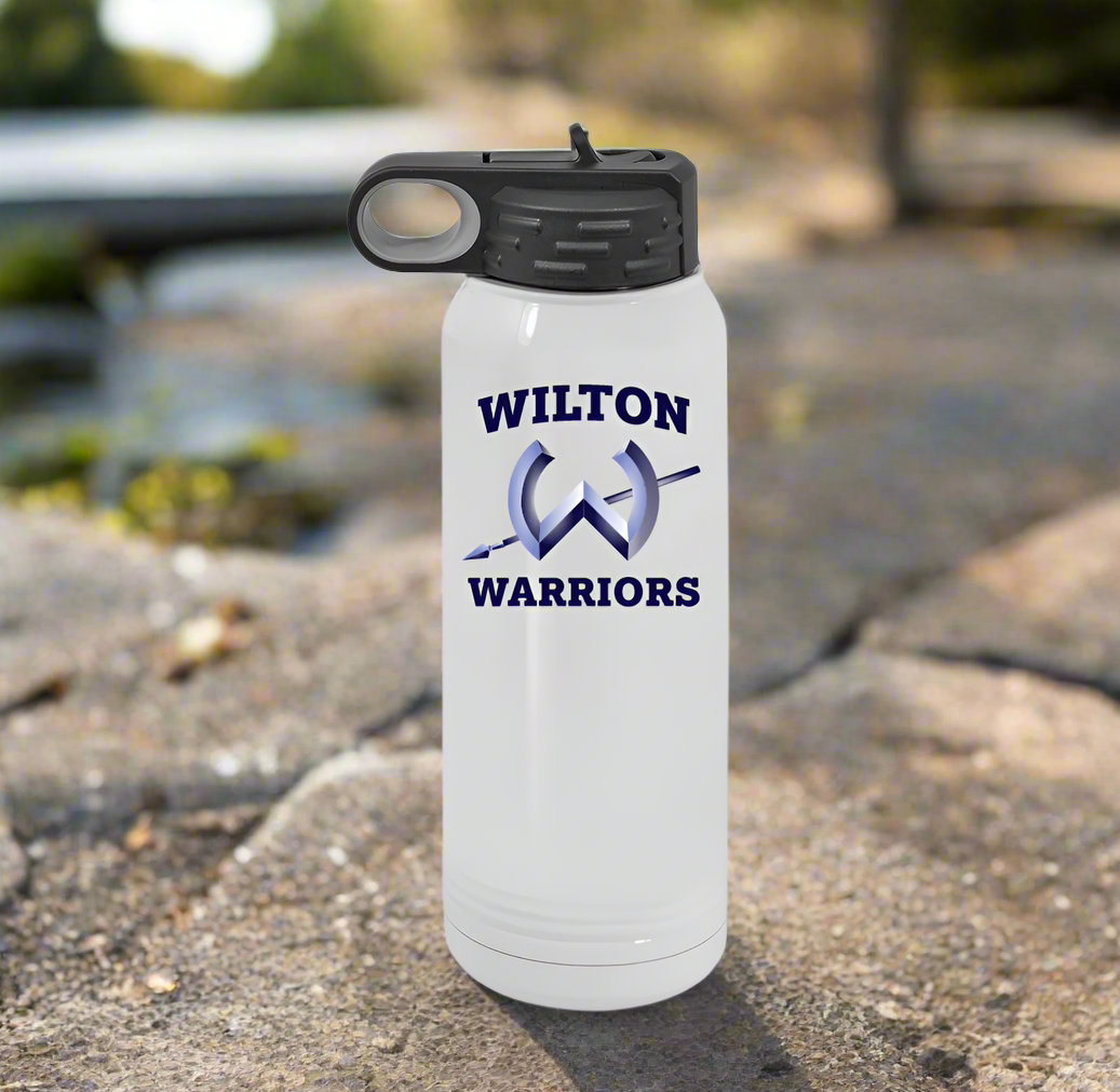Wilton Warriors 30oz Stainless Steel Water Bottle - Choose Your Logo